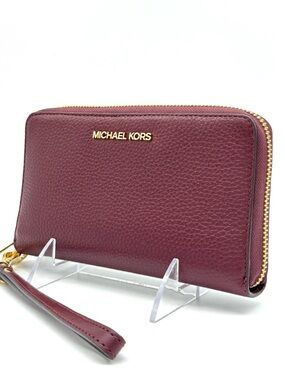 Michael Kors Large Flat Mf Phone Case Wallet Ox Blood
